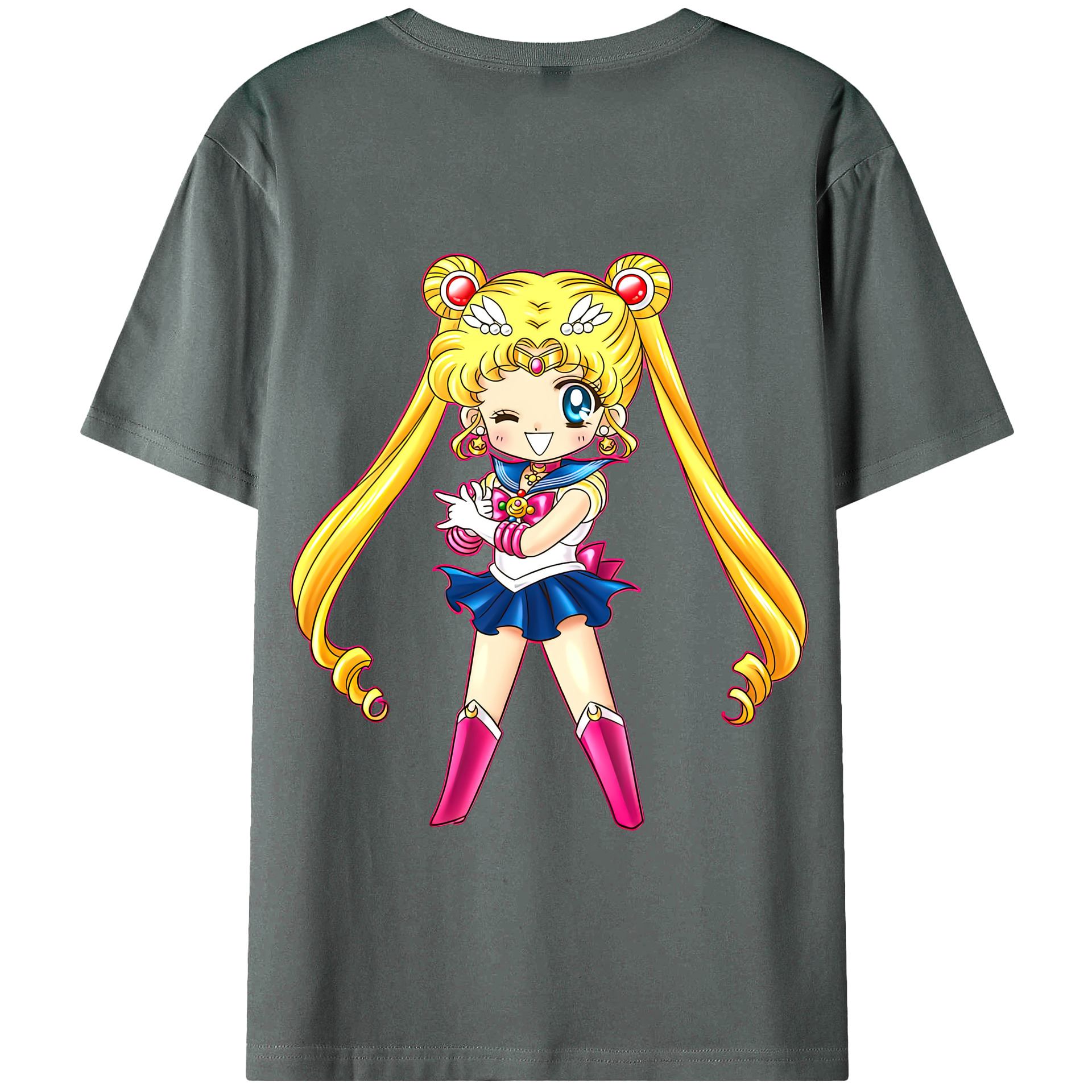 （画像用） 美少女戦士セーラームーン 月野 うさぎ つきの うさぎ Sailor Moon Tsukino Usagi 綿100％半袖Tシャツ（背面プリント）